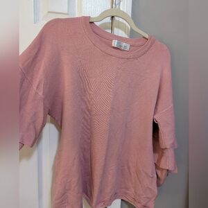 Time and Tru, Women's Size L, Pink Knit Sweater